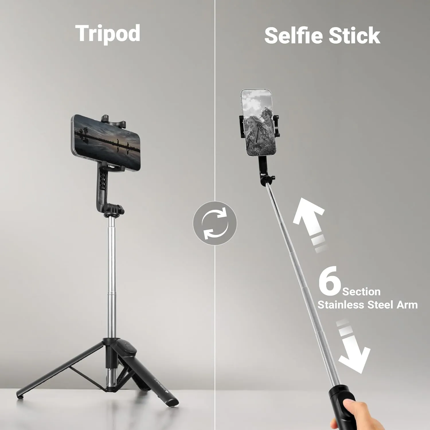 Zebronics Selfie Stick with Tripod Stand and Detachable Bluetooth Shutter Button view 5